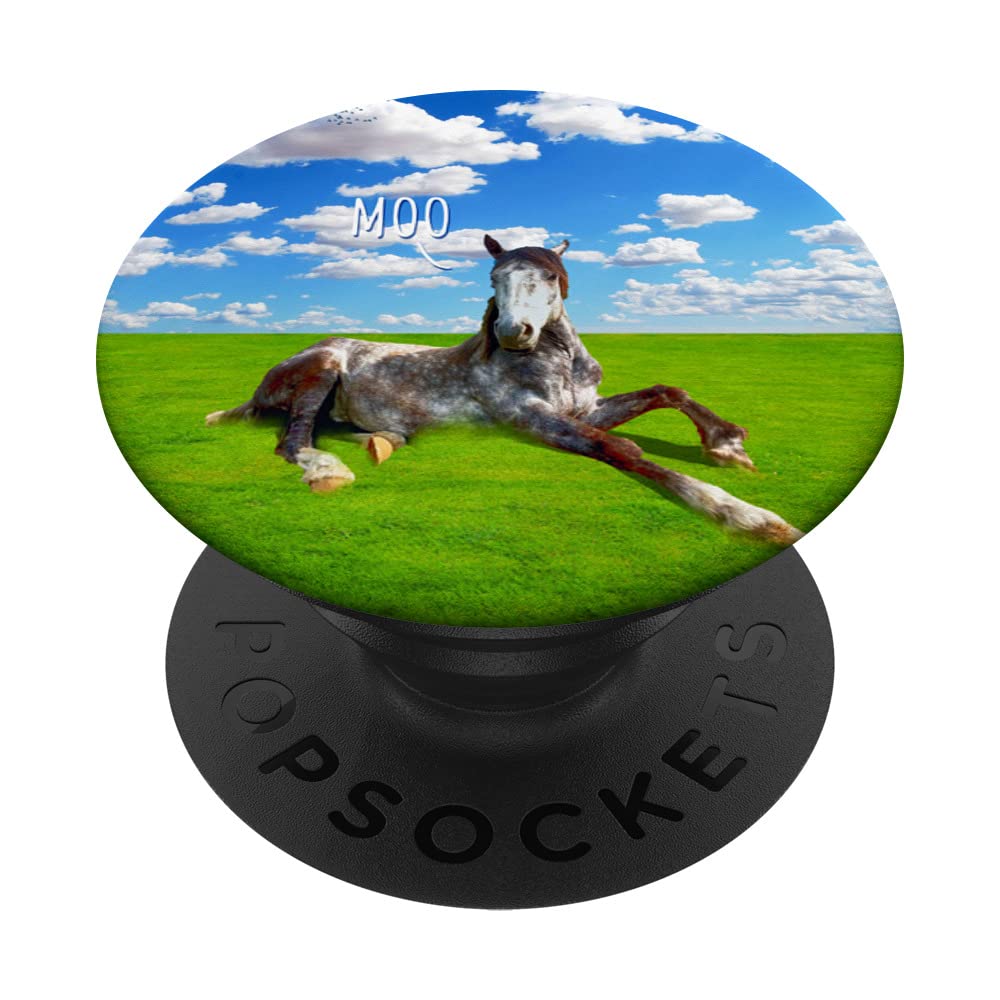 Moo I'm Horse Cow Cows Horses Meadow Funny Cute PopSockets Swappable PopGrip