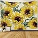 Smurfs Yingda Sunflowers Tapestry Wall Hanging Sunflower Plant Printed Tapestry Sunflower Watercolor Tapestry Cactus Wall Tapestry for Kids Girls Boys Room Bedroom Living Room Dorm