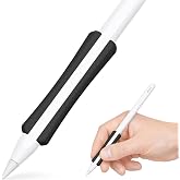 NimbleGrip Gen 2 Silicone Ergonomic Grip (Apple Pencil 2/Pro/USB-C, Black) | Soft silicone, dual-sided, improves comfort, reduces fatigue, squeeze, double-tap, wireless charging, Quick Snap-on.Patented.