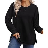RITERA Plus Size Tops for Women Winter Long Sleeve Basic Loose fit Pullover Sweatshirts Oversized Tunic Shirts