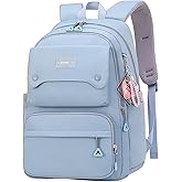 Teen Girls Backpack for School Kids Blue, Multi-pocket Middle School Bag Kids Backpack for Girls Bookbags