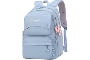BANSUSU Teen Girls Backpack for School Kids Blue, Multi-pocket Middle School Bag Kids Backpack for Girls Bookbags