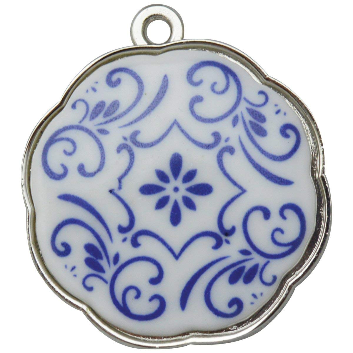 FabScraps Silver Embellishments 10/Pkg-Floral Circle