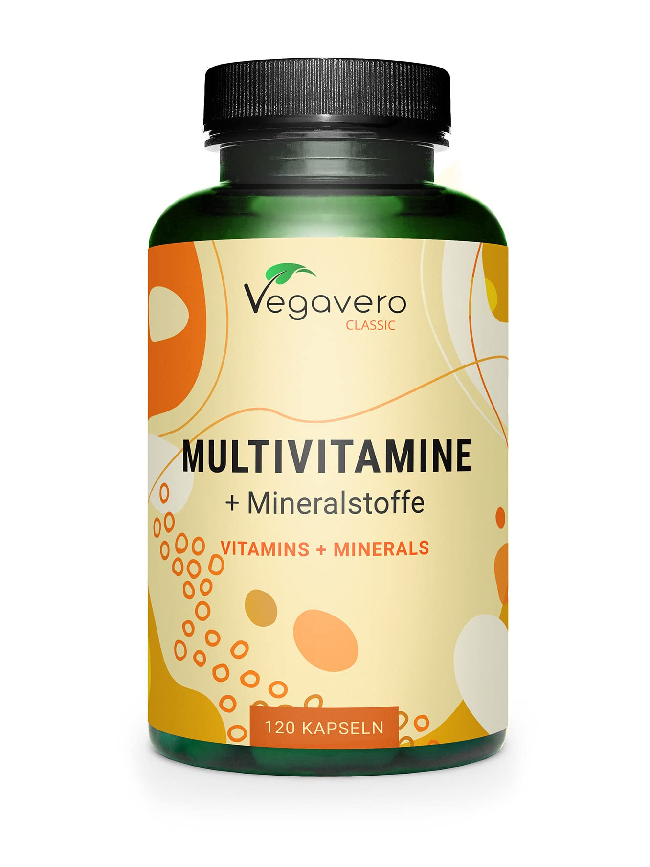 Vegavero Multivitamins and Minerals | Vegan Vitamin Complex | with All B Vits, VIT C, D3, E, K2, Iron, Zinc, Iodine, Selenium & Chrome | 120 Capsules