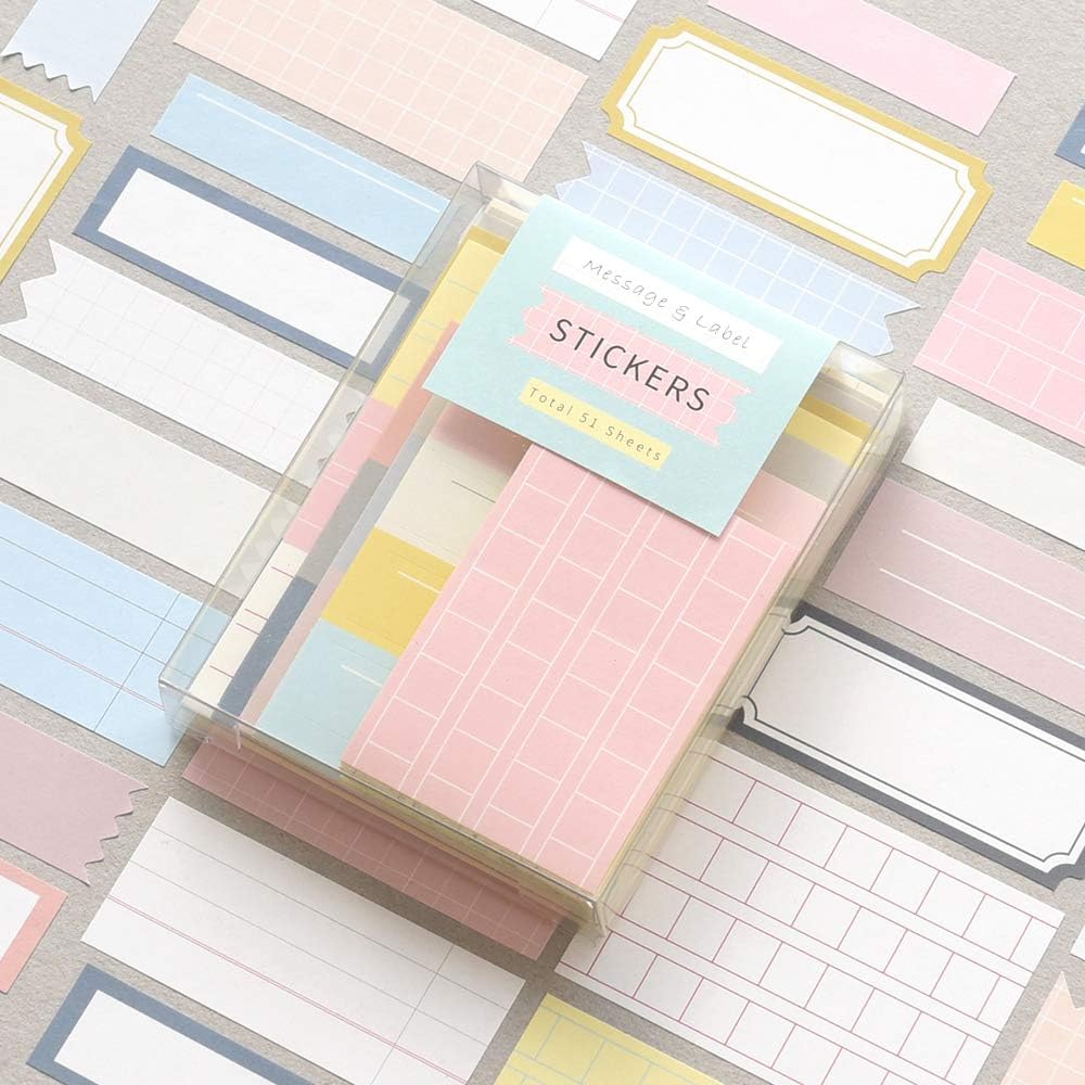Monolike Message & Label Sticker ver.1 Set - Mini Size Cute Stickers, Index Stickers: Office Products