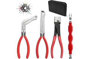 VORHIXA 4Pcs Automotive Electrical Terminal Connector Separator Removal Tool, Electrical Disconnect Pliers with 18Pcs Terminal Pin Removal Tool, Automotive Electrical Connector Removal Tool in Storage Box
