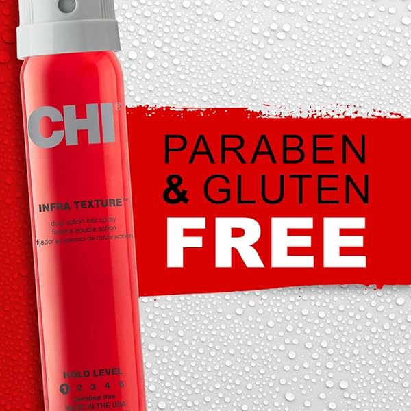 CHI INFRA TEXTURE DUAL HAIR SPRAY, FOR SHINE, MOVEMENT & TEXTURE, SUITABLE FOR ALL HAIR TYPES, SULFATE & PARABEN-FREE, 2.6 OZ