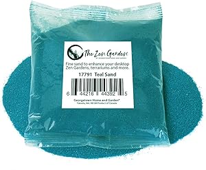 8 Ounce Bag of Decorative Crushed Sand for Fairy Gardens (Teal)