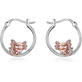 TIGER RIDER Cute Animal Hoop Earrings for Women 925 Sterling Silver Jewelry for Mom Sister
