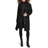 Kenneth Cole Women's Pressed Boucle Wool Coat With Oversized Wing Collar