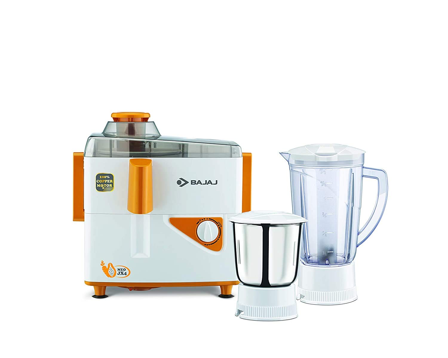 Bajaj Neo JX4 450Watt Juicer Mixer Grinder with 2 Jars Amazon.in
