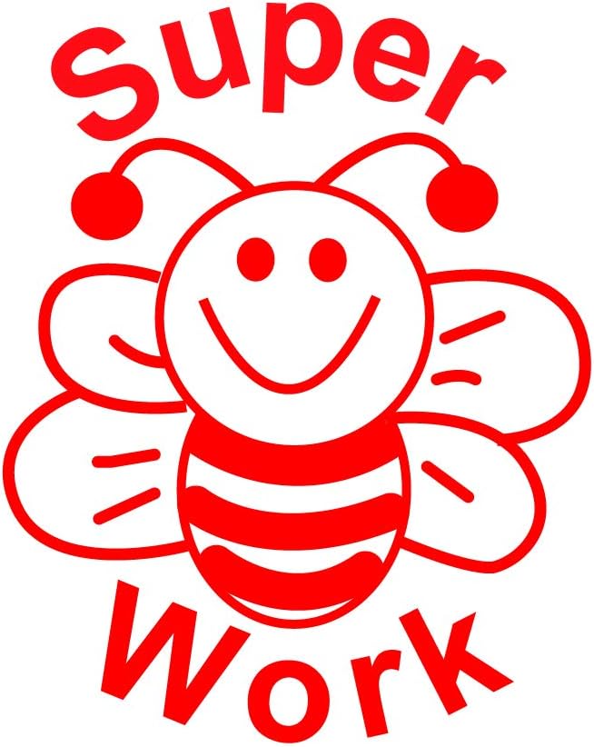 SuperStickers Stamper Solutions Super Work Bee Inked Stamper,Red, Small
