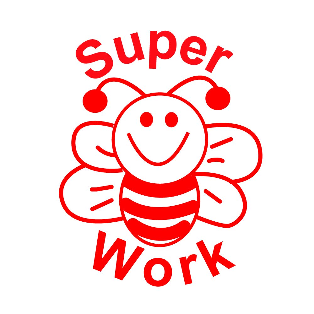 SuperStickers Stamper Solutions Super Work Bee Inked Stamper,Red