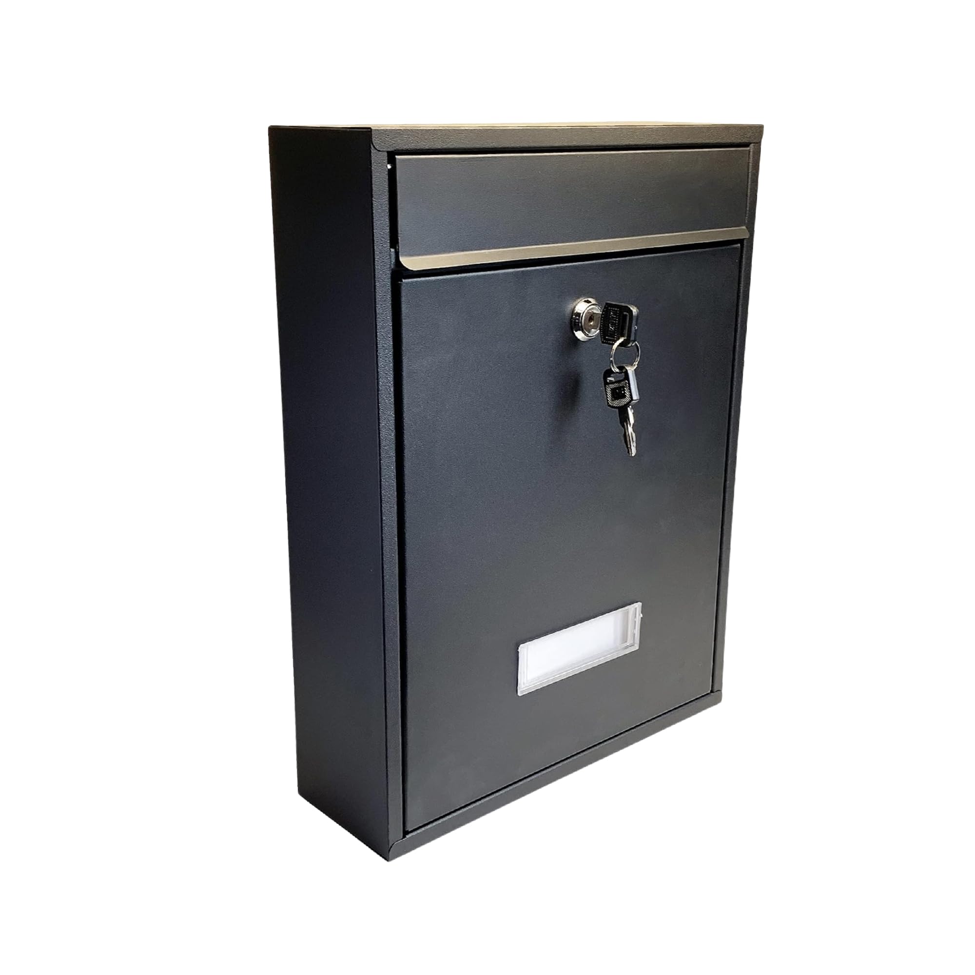 Buckingham Wall Mounted Large Steel Lockable Mail, Post, Letter Box, Weather Resistant, Black