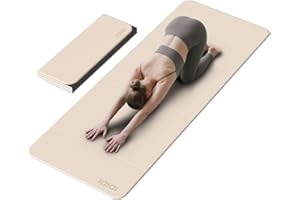 IDIDI Foldable Yoga Mat Extra Thick & Large (74" x 31.5" x 0.32"), Double-Sided Non Slip & Lightweight Fitness Mat, 8mm Thick Wide Exercise Mats for Woman Man Kids, Portable Workout Mats for Travel, Studio or Home Use