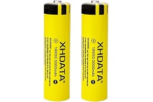 RADIWOW XHDATA 3.7V Rechargeable Battery Li-ion Cell 3000 mAh for Household Radios for Radio D109 D808 D368 D109WB D608WB(2 Pack, Button Top)