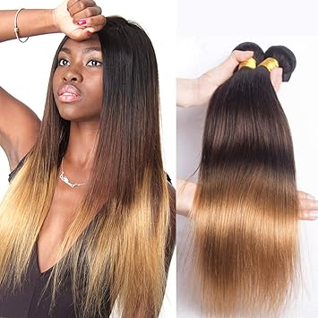 Volvetwig Ombre Hair Extension Straight Ombre Bundles Blond Weave