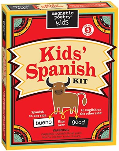 Magnetic Poetry - Kids' Spanish Kit - Ages 5 and Up - Words for Refrigerator - Write Poems and Letters on the Fridge - Made in the USA
