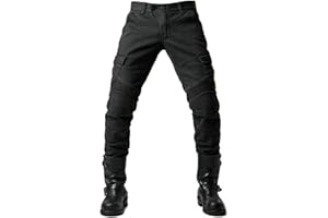 BAKGEERLE Men's Motorcycle Protective Pants Dirt Bike Motocross Armored Riding Pant with Knee Hip Protectors Removable Pads