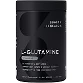 Sports Research&reg; L-Glutamine Powder 5g, Unflavored (17.64oz) | Fermented L-Glutamine | Workout Recovery &amp; Gut Health Support | Informed Sport, Vegan, Gluten-Free - 100 Servings