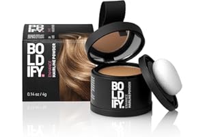 BOLDIFY Hairline Powder Instantly Conceals Hair Loss, Root Touch Up Hair Powder, Hair Toppers for Women & Men, Hair Fibers for Thinning Hair, Root Cover Up, Stain-Proof 48 Hour Formula (Dark Blonde)