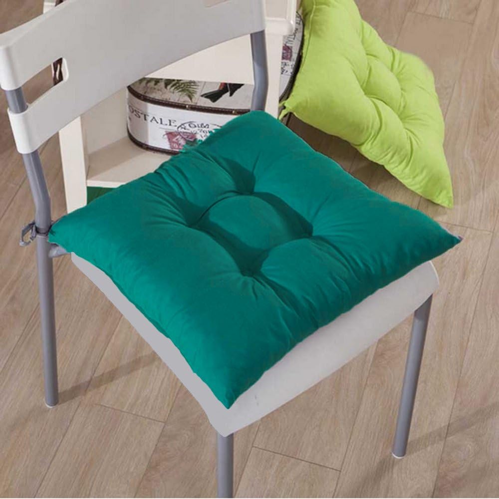 Rohi 4 x Padded Cushion Chair Seat Pads With Ties Quilted Design