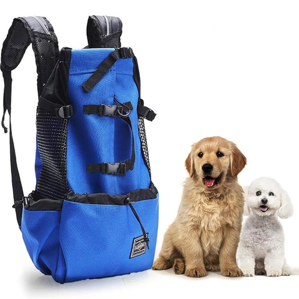 Woolala Light Weight Pet Carrier Backpack for Small and Medium Dogs, Veterinarian Approved Safe Bag for Travel - Easy Take Space Saving - Blue L