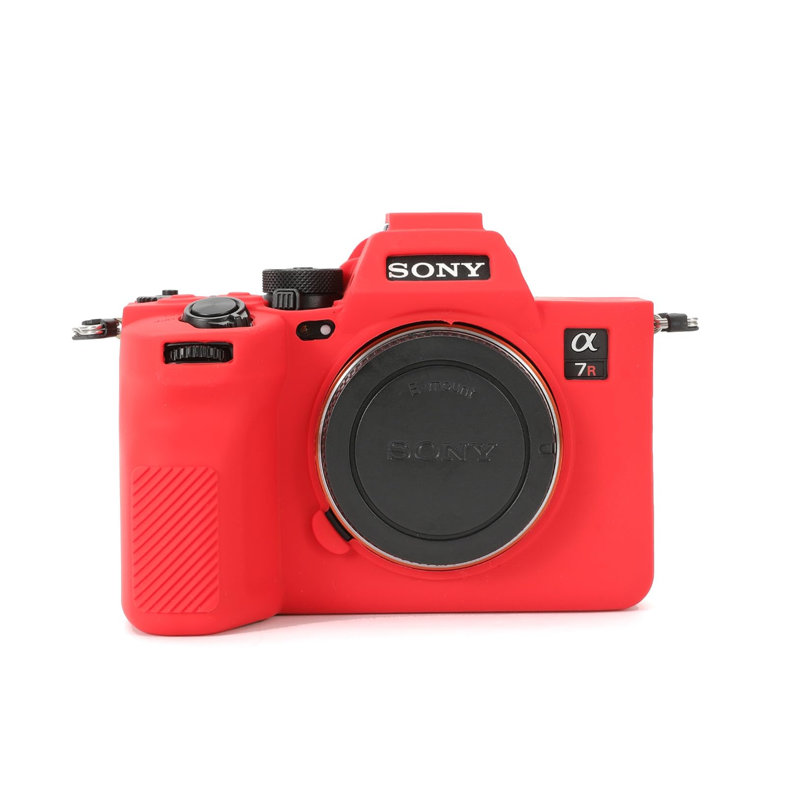 Rieibi Sony A7RV Case, Soft Silicone Protective Case for Sony A7R5/A7R V/Alpha 7R V/A7RV/A7R 5/A7RM5 Digital Camera, Lightweight A7 RV Camera Case Grip Body Skin - Red
