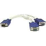 TraderPlus 15 Pin VGA 1 Male to Dual 2 VGA Female Monitor Y Adapter Converter Splitter Video Cable