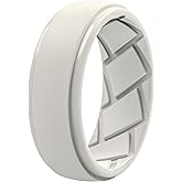 Saco Band Silicone Ring Wedding Band for Men - 8.8mm Width 2.3mm Thick (Light Grey B - Size 14.5-15 (23.06mm))