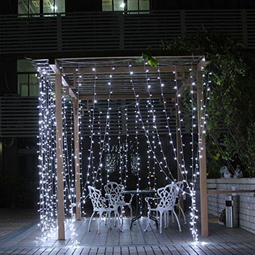 LED Curtain Fairy Lights ,String Lights 304 leds Icicle Window Night Light ,8 modes, Christmas Wedding Party Outdoor Decor Lighting (White Color) 9.8x9.8ft(118in*118in)