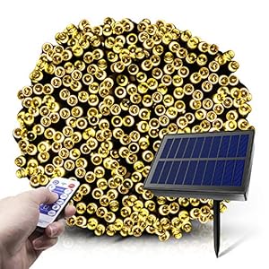Solar Fairy Lights,20m 200 LED 8 Modes Solar String Lights met Afstandsbediening, Waterdichte Sterren Fairy Lights voor…