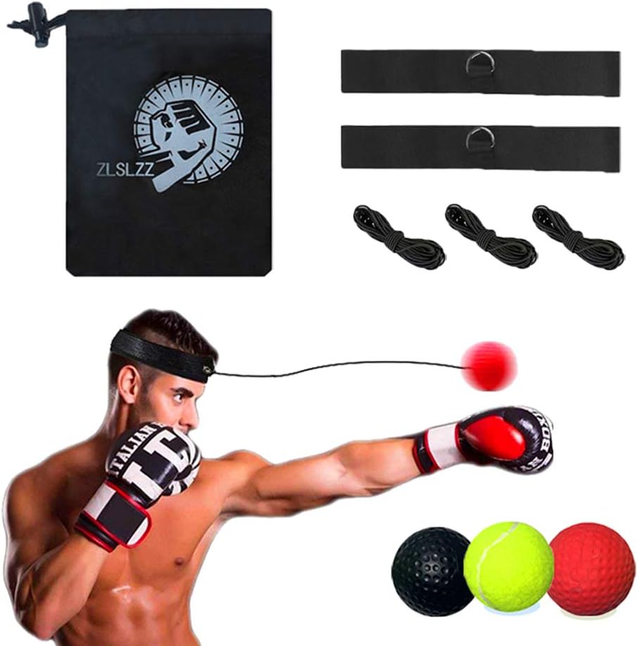 ZLSLZZ Boxing Reflex Ball, 2 Adjustable Headband, Great for Hand Eye Coordination, Reaction Speed, Punching Speed Training, Boxing Set Suitable for Kids and Adults : Sports & Outdoors
