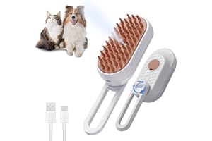 PSKONTORORA Cat Steam Brush for Shedding, 3 in 1 Cat Steamy Brush Cleanser with Foldable Handle, Pet Spa Brush for Cats Dogs, Spritz Defur Comb for Cats, Steam Brush for Cats, Pet Spray Hair Removal Comb