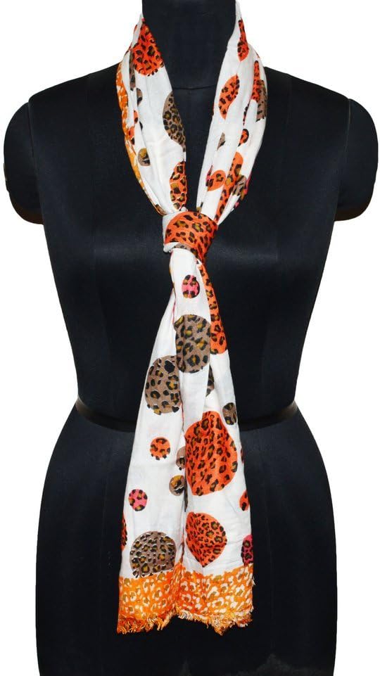 Trinkets Women’s Scarf Leopard Printed Wrap Summer Hijab Stole Rayon India