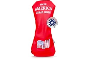 Wolph USA Driver Head Cover – Premium Leather, Iconic Red MAGA Hat Style – Trump-Inspired Funny Headcover – Trump Golf Accessories & Gift for Men and Women – Customize Your Bag.