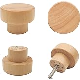 Bmgop 16PCS Wood Dresser Knobs Round Wooden Cabinet Drawer Pulls 35mm | Flat Top Wood Knobs, Natural Wooden Knobs for Drawer Dresser, Kitchen Cabinet Knobs and Pulls