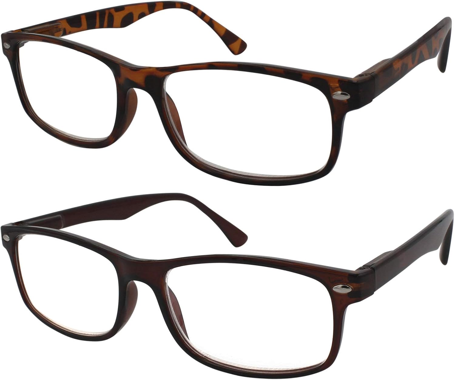 1.00 Diottrie Montatura Blu e Nera Fashion Leggeri Quadrati da Vicino per  Computer Donna Uomo Unisex Aste Cerniere Molla Graduati TBOC Occhiali da  Vista Lettura Presbiopia Pack 2 Unità Montature Occhiali e