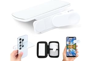 DAFUZ Smartphone Camera Mirror Reflection Clip Kit, Adjustable Phone Camera Mirror Reflection Clip Kit, Mirror Reflection Clip Kit, Mirror Reflection for All Smartphones (White)