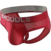 BRODDLE Men's Mesh Padded Pouch Athelic Supporters Breathable Jockstrap Elastic Waistband Low Rise