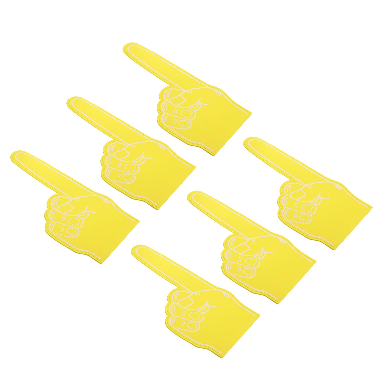 PATIKIL Giant Foam Finger 18 Inch, 6 Pcs Number 1 Foam Hand EVA Foam Finger Cheerleading for Sports Events Baseball Basketball Soccer Games, Yellow