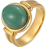 YeGieonr Gold Rings for Women Trendy Non Tarnish Chunky Gold Plated Ring, Waterproof Stainless Steel Gold Jewelry Gift