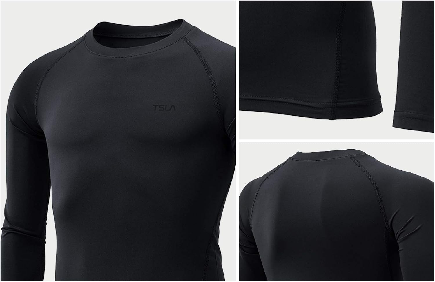 TSLA Boy's/Girl's Thermal Long Sleeve Tops, Crew Neck Fleece Lined Compression Base Layer Shirts: Clothing