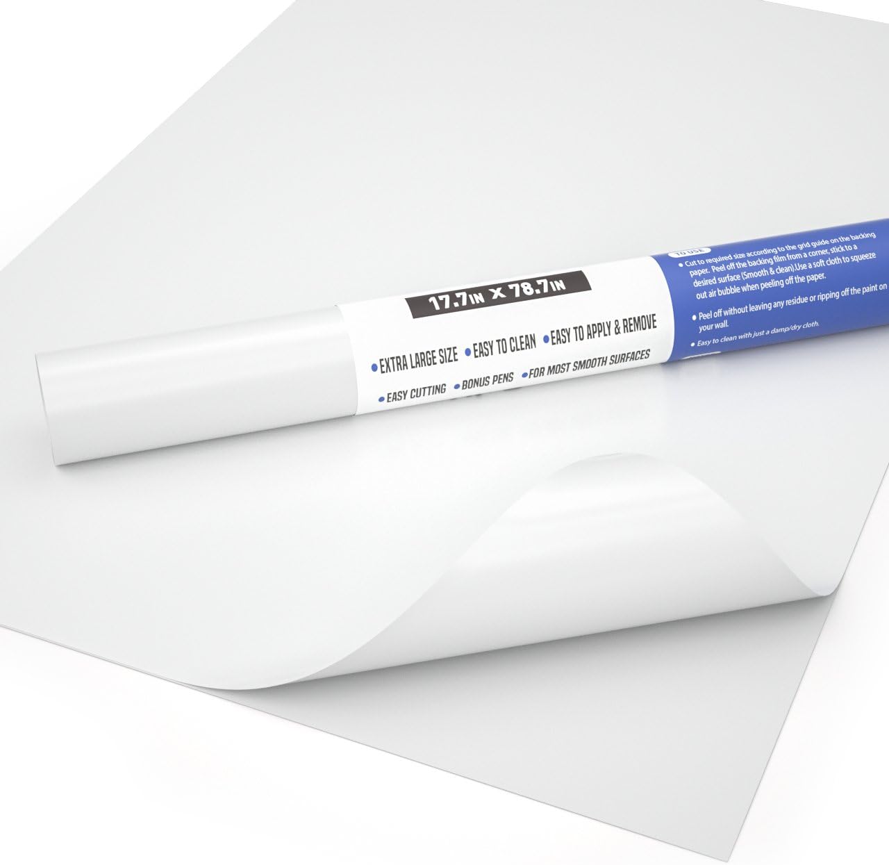 Nicpro Whiteboard Paper Roll, 44 x 200 CM Self-Adhesive Dry Erase White Board Wall Sticker - Image 4