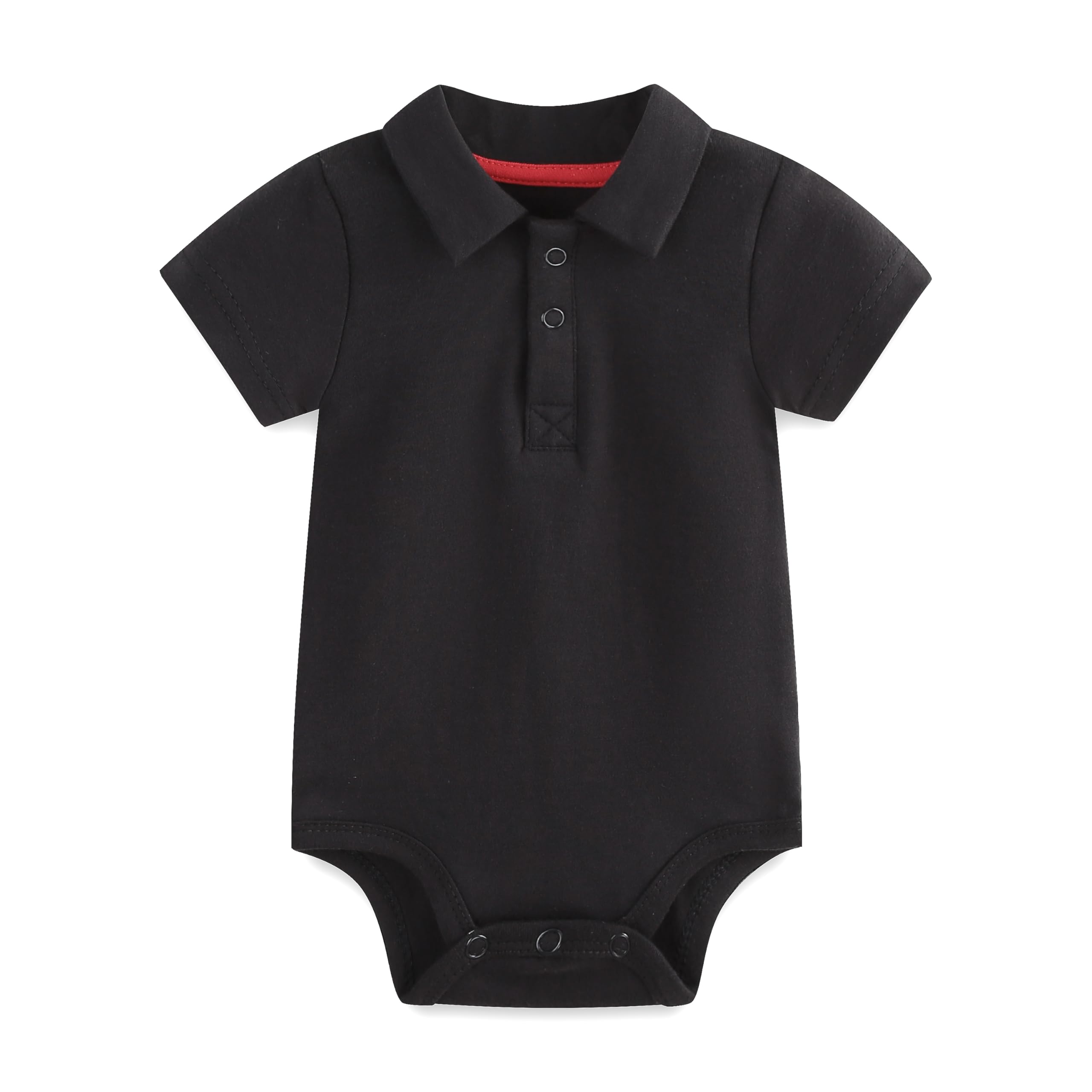 Photo 1 of FITFIFTH POD Infant Polo Onesie Set Pack Unsiex Baby Bodysuit Button Short Sleeve Summer Romper Black 3~6Months