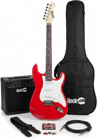 RockJam Electric Guitar Kit with Amp Bag Whammy Strap Spare Strings Lessons