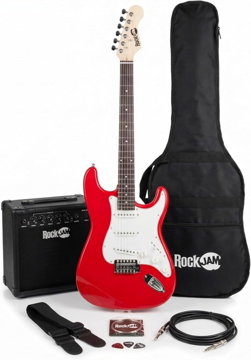 RockJam Electric Guitar Kit with Amp Bag Whammy Strap Spare Strings Lessons
