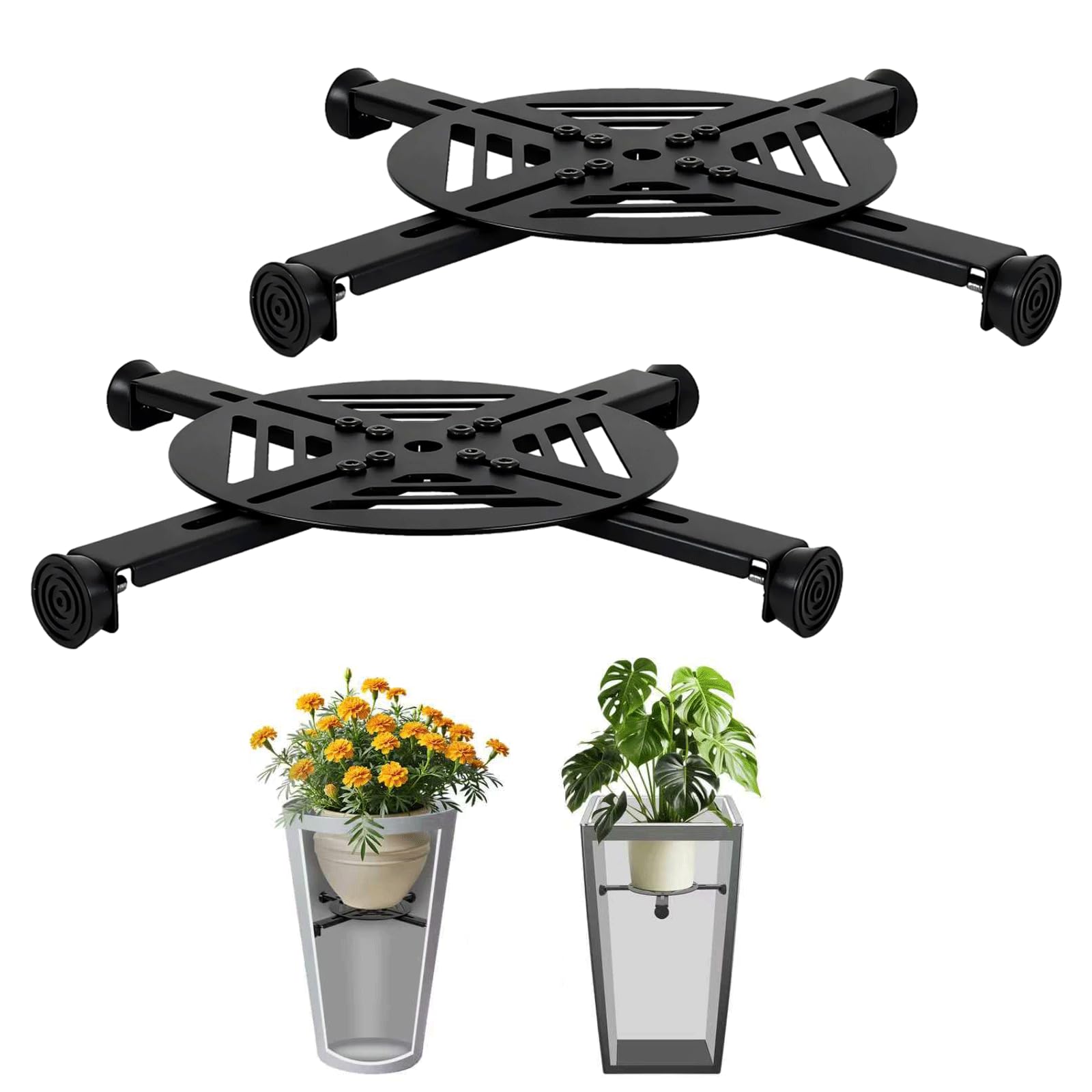 Photo 1 of ***MISSING PARTS***
Adjustable Plant Risers for Inside Pots-100lb Heavy Duty Metal Plant Riser with Rubber Feet, Easy Assembly, Fits Round/Square/Tapered Pots, Indoor Outdoor Use (Adjustable Size Range:10-14"- 2Pack)