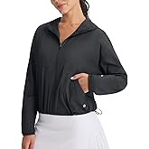 baleaf Women's Sun Jackets Lightweight Packable Long Sleeve Hoodie Zip Up UPF 50+ Crop Shirts Water Resistant Tops Workout