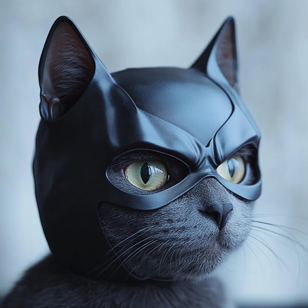 3D Vikings Batcat Mask - Hilarious Black Bat Mask for Cats, Pet Costume for Halloween or Everyday Fun